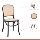 Pack de 2 Sillas de Comedor Hoffman o Lombardia Madera Rattan - Negra 3