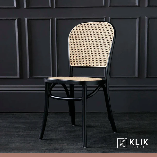 Pack de 2 Sillas de Comedor Hoffman o Lombardia Madera Rattan - Negra 8