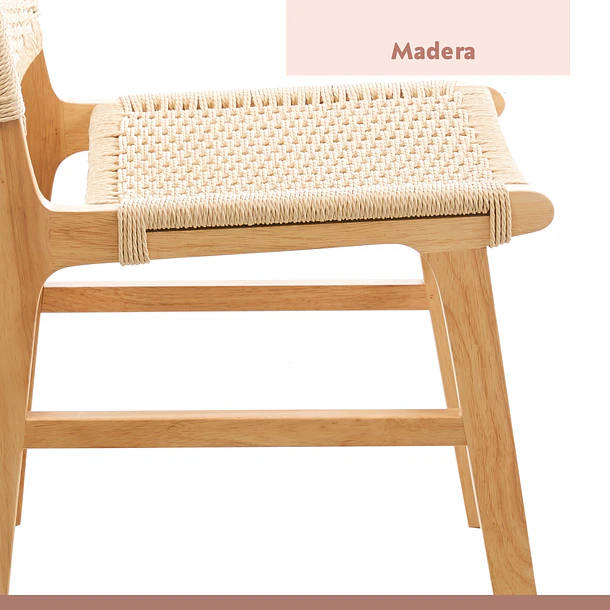 Pack de 2 Sillas de Comedor Danesa Elisa Wegner Madera con hilo de cuerda - Natural 6