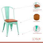 Pack de 4 Sillas Tolix con asiento de Madera Oscura Walnut - Menta 3