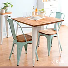 Pack de 4 Sillas Tolix con asiento de Madera Oscura Walnut - Menta 8