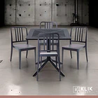 Mesa restaurant 80x80 Polipropileno + 4 Sillas Navy - Negra 2