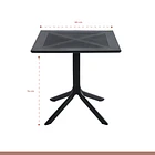 Mesa restaurant 80x80 Polipropileno + 4 Sillas Navy - Negra 5