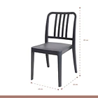 Mesa restaurant 80x80 Polipropileno + 4 Sillas Navy - Negra 6