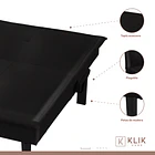 Futón Sofá Cama 2 cuerpos Simply - Ecocuero Negro 4