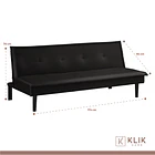 Futón Sofá Cama 2 cuerpos Simply - Ecocuero Negro 5