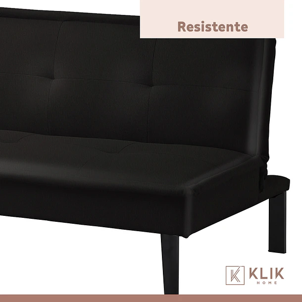 Futón Sofá Cama 2 cuerpos Simply - Ecocuero Negro 8