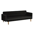 Futón Sofá Cama 3 cuerpos Sara - Ecocuero Negro 1