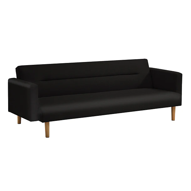 Futón Sofá Cama 3 cuerpos Sara - Ecocuero Negro 1