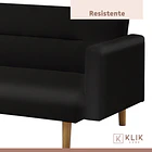 Futón Sofá Cama 3 cuerpos Sara - Ecocuero Negro 9