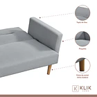 Futón Sofá Cama 3 cuerpos Sara - Lino Gris 5