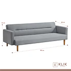 Futón Sofá Cama 3 cuerpos Sara - Lino Gris 6