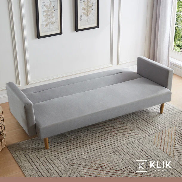 Futón Sofá Cama 3 cuerpos Sara - Lino Gris 10