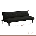 Futón Sofá Cama 2 cuerpos Sofía - Ecocuero Negro 5