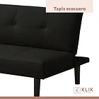 Futón Sofá Cama 2 cuerpos Sofía - Ecocuero Negro 6