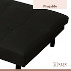 Futón Sofá Cama 2 cuerpos Sofía - Ecocuero Negro 7
