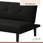 Futón Sofá Cama 2 cuerpos Sofía - Ecocuero Negro 8