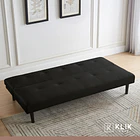 Futón Sofá Cama 2 cuerpos Sofía - Ecocuero Negro 9