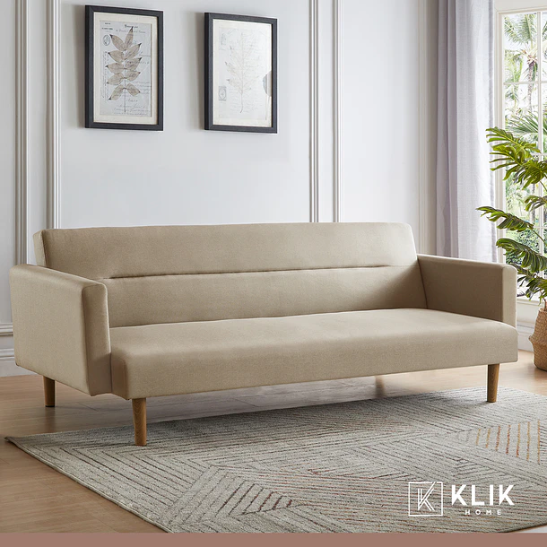 Futón Sofá Cama 3 cuerpos Sara - Lino Beige 4