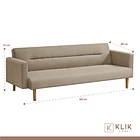 Futón Sofá Cama 3 cuerpos Sara - Lino Beige 6