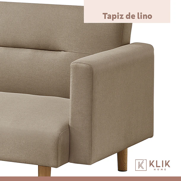 Futón Sofá Cama 3 cuerpos Sara - Lino Beige 7