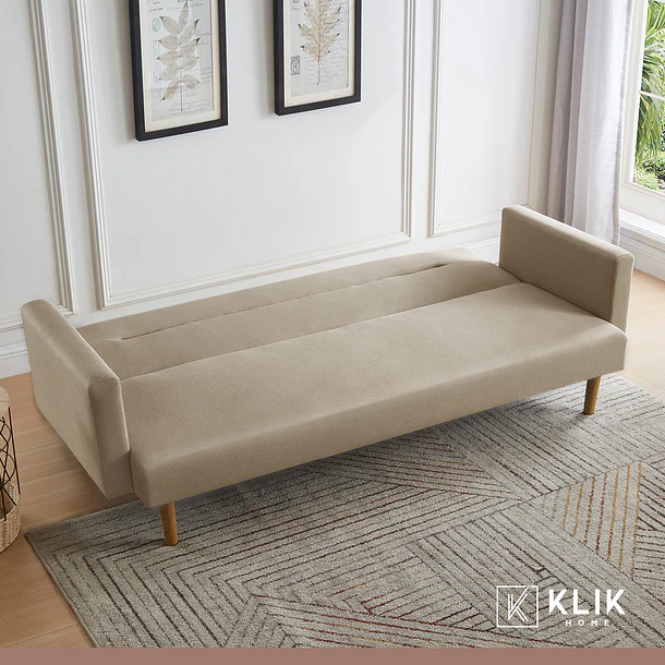Futón Sofá Cama 3 cuerpos Sara - Lino Beige 10