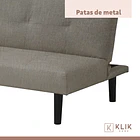 Futón Sofá Cama 2 cuerpos Sofía - Lino Gris 6