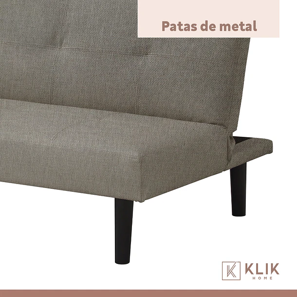 Futón Sofá Cama 2 cuerpos Sofía - Lino Gris 6