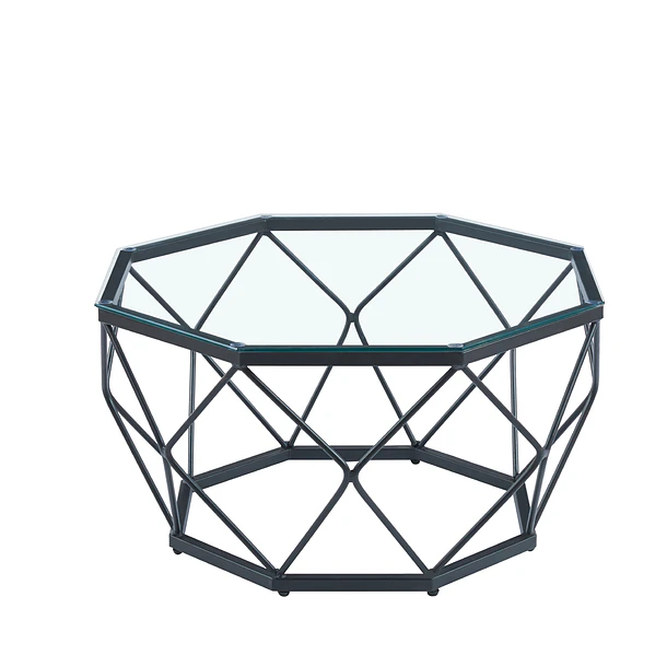 Mesa de centro enrejada 80 cm - Vidrio 2