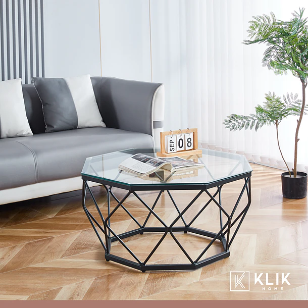 Mesa de centro enrejada 80 cm - Vidrio 4