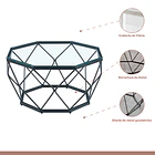 Mesa de centro enrejada 80 cm - Vidrio 5