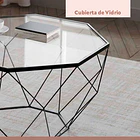 Mesa de centro enrejada 80 cm - Vidrio 10