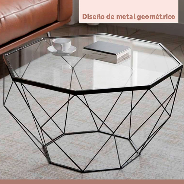 Mesa de centro enrejada 80 cm - Vidrio 13