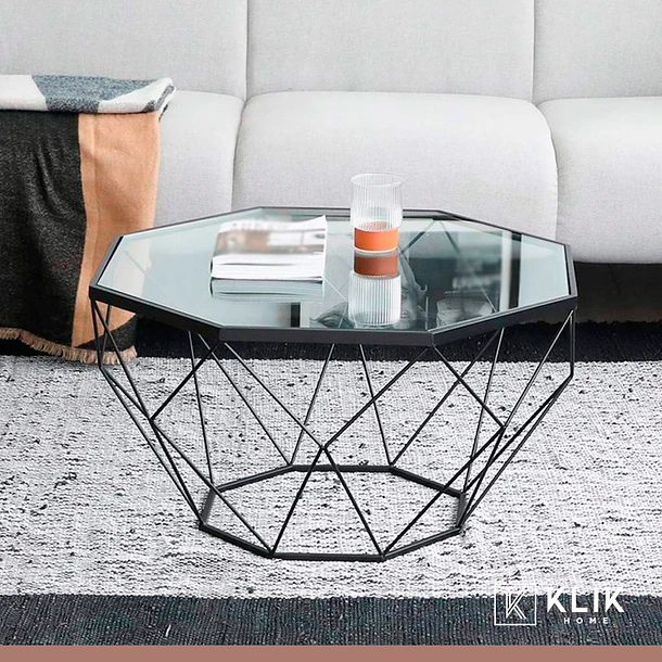 Mesa de centro enrejada 80 cm - Vidrio 16