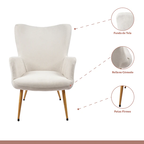 Poltrona Fabric Tipo Radar - Beige 6