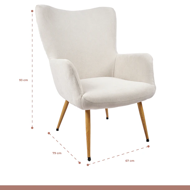 Poltrona Fabric Tipo Radar - Beige 8