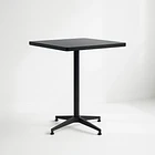 Mesa de restaurant 70x70 de metal cruz y MDF - Negra 2