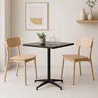 Mesa de restaurant 70x70 de metal cruz y MDF - Negra 4