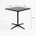 Mesa de restaurant 70x70 de metal cruz y MDF - Negra 5