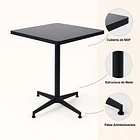 Mesa de restaurant 70x70 de metal cruz y MDF - Negra 6