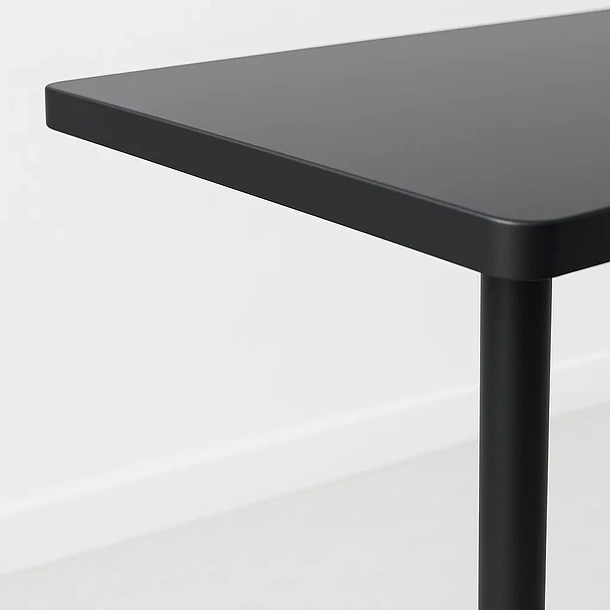 Mesa de restaurant 70x70 de metal cruz y MDF - Negra 7