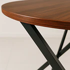 Mesa de comedor redonda 100cm color Madera Oscura Walnut enrejada 7