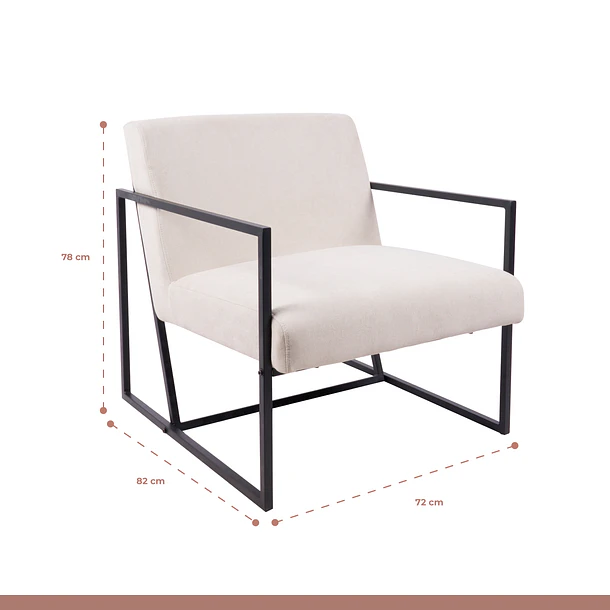 Poltrona Modern Fabric - Beige 7