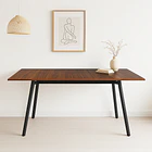 Mesa extensible 120 a 160 cm, ancho 80cm Madera Oscura Walnut 3