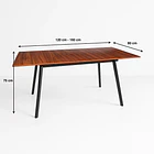 Mesa extensible 120 a 160 cm, ancho 80cm Madera Oscura Walnut 5