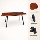 Mesa extensible 120 a 160 cm, ancho 80cm Madera Oscura Walnut 6