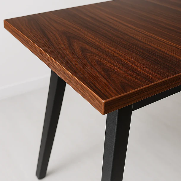 Mesa extensible 120 a 160 cm, ancho 80cm Madera Oscura Walnut 7