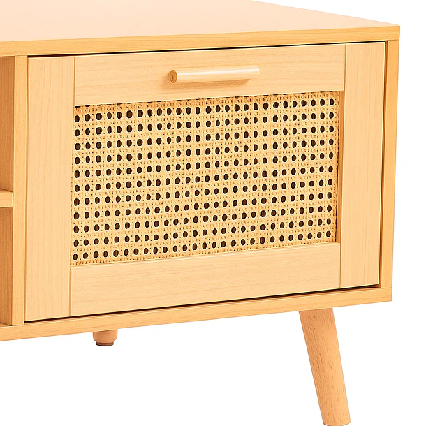 Mesa de Centro con rattan y madera MDF 12