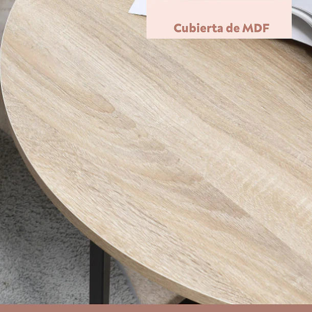 Pack de 2 mesas de centro redondas - Madera Clara 10