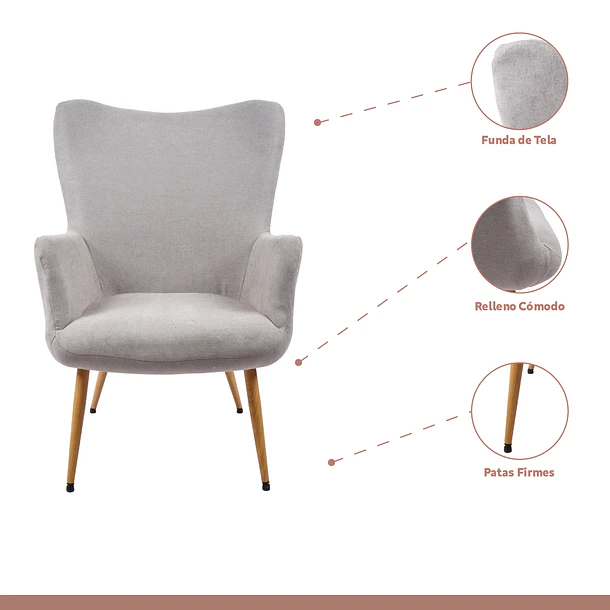 Poltrona Fabric Tipo Radar - Gris 5